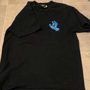 Santa Cruz Skateboards Black and Blue Short Sleeve Tees